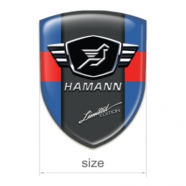 Hamann Tuning Badge  Blue with Red tape and Dark Logo Panel 