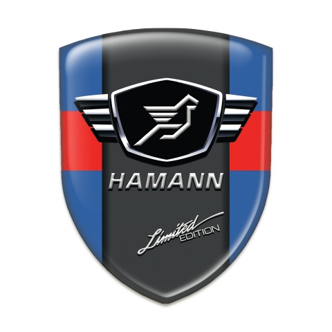 Hamann Tuning Badge  Blue with Red tape and Dark Logo Panel 
