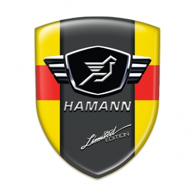 Hamann Car Accessories Badge Yellow with Red Tape and dark Logo Panel 