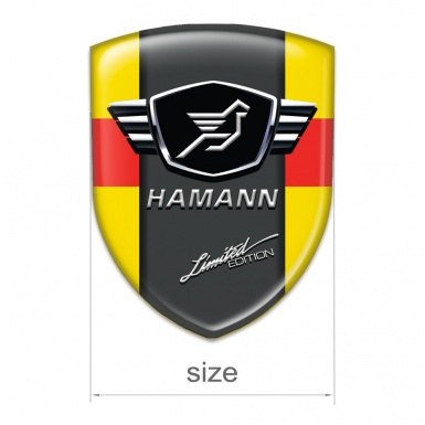 Hamann Car Accessories Badge Yellow with Red Tape and dark Logo Panel 