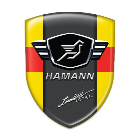 Hamann Car Accessories Badge Yellow with Red Tape and dark Logo Panel 