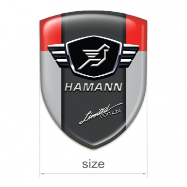 Hamann Self Adhesive Car logo Emblem Grey Red with dark Logo panel 