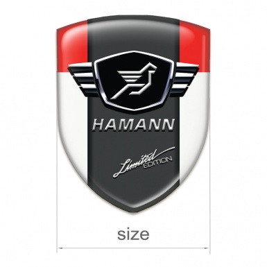 Hamann Car Interior Badge White Red with dark Logo Panel 