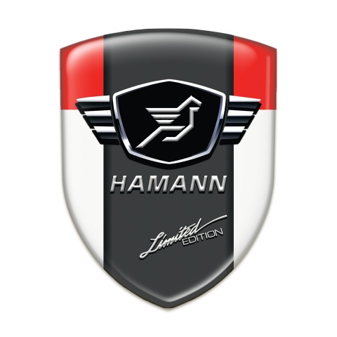 Hamann Car Interior Badge White Red with dark Logo Panel 