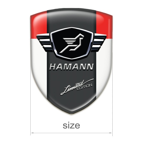 Hamann Car Interior Badge White Red with dark Logo Panel 