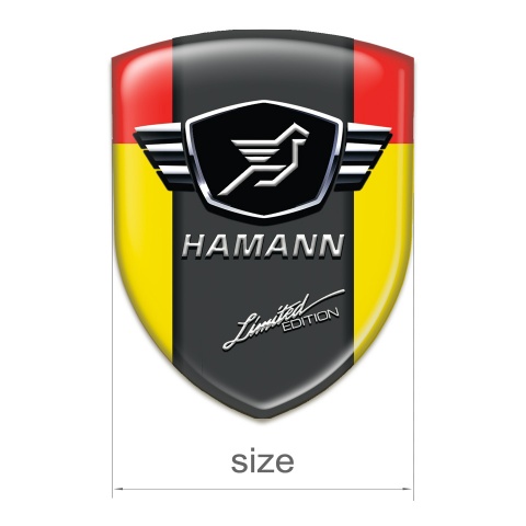 Hamann Silicone Car Decal Badge Yellow Red with dark Logo Panel 
