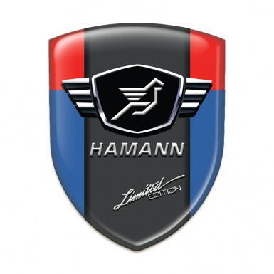 Hamann Silicone Badge Blue Red with Dark Logo Panel 