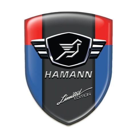 Hamann Silicone Badge Blue Red with Dark Logo Panel 
