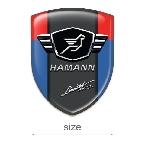 Hamann Silicone Badge Blue Red with Dark Logo Panel 