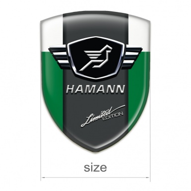 Hamann Auto Emblem Green White with Dark Logo Panel 