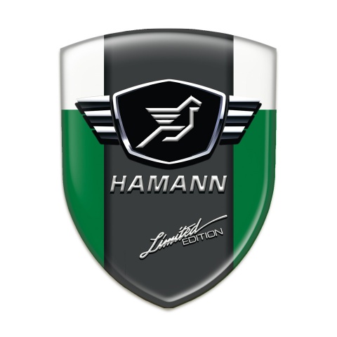 Hamann Auto Emblem Green White with Dark Logo Panel 