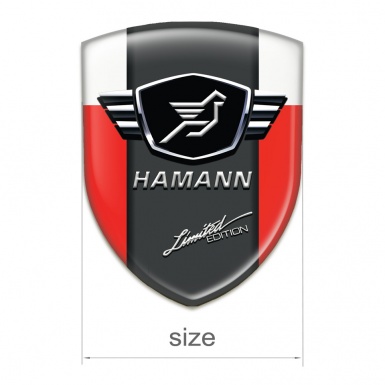 Hamann Emblem Badge Logo Red White with dark Logo Panel 