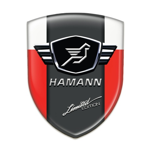 Hamann Emblem Badge Logo Red White with dark Logo Panel 