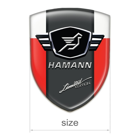 Hamann Emblem Badge Logo Red White with dark Logo Panel 