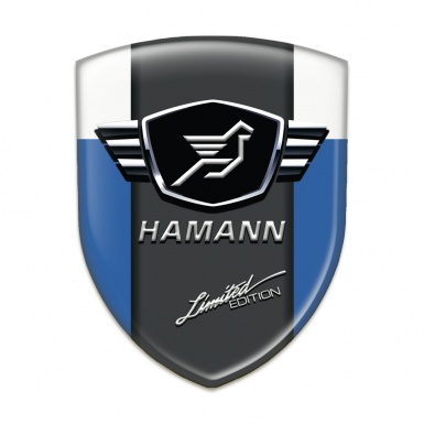 Hamann Logo Emblem Blu White with Dark Logo Panel 