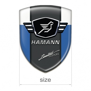 Hamann Logo Emblem Blu White with Dark Logo Panel 