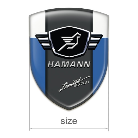 Hamann Logo Emblem Blu White with Dark Logo Panel 