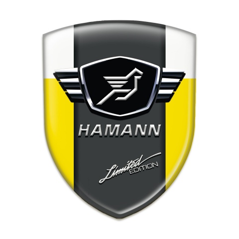 Hamann Silicone Emblem Yellow White wuith Dark Logo Panel 