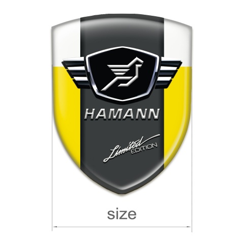 Hamann Silicone Emblem Yellow White wuith Dark Logo Panel 