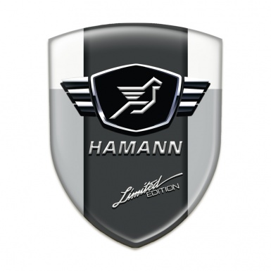 Hamann 3D Gel Emblem Grey White with dark Logo Panel 