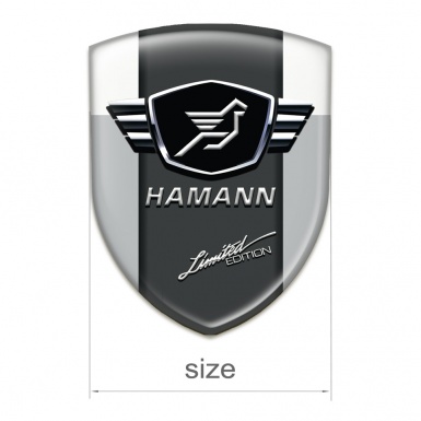 Hamann 3D Gel Emblem Grey White with dark Logo Panel 