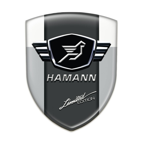 Hamann 3D Gel Emblem Grey White with dark Logo Panel 
