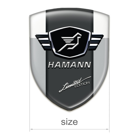 Hamann 3D Gel Emblem Grey White with dark Logo Panel 