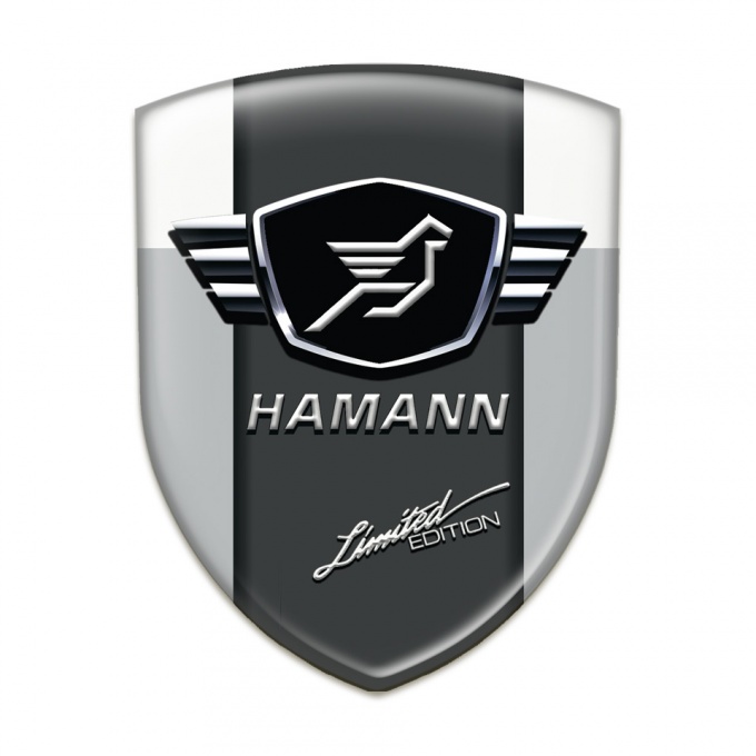 Hamann 3D Gel Emblem Grey White with dark Logo Panel 