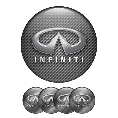 Infiniti Wheel Center Caps Emblem 3D Silver Logo