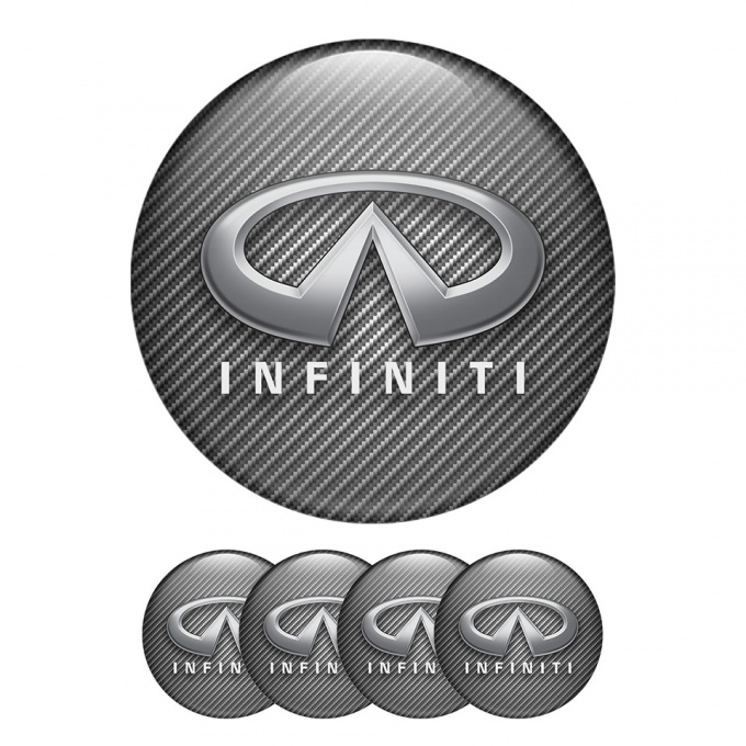 Infiniti Wheel Center Caps Emblem 3D Silver Logo