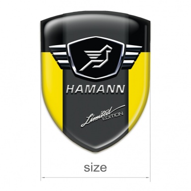 Hamann Car Accessories Badge Yellow Black with Dark Logo Panel 