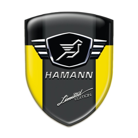 Hamann Car Accessories Badge Yellow Black with Dark Logo Panel 