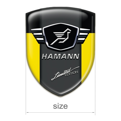 Hamann Car Accessories Badge Yellow Black with Dark Logo Panel 