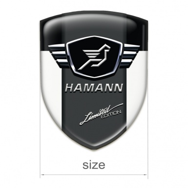 Hamann Self Adhesive Car logo Emblem White Black with dark Logo Panel 