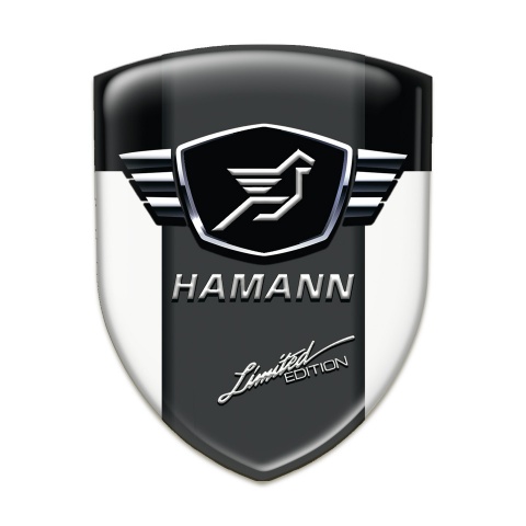 Hamann Self Adhesive Car logo Emblem White Black with dark Logo Panel 