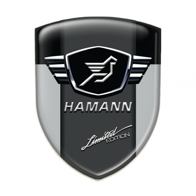 Hamann Car Interior Badge Grey Black with Dark Logo Panel 