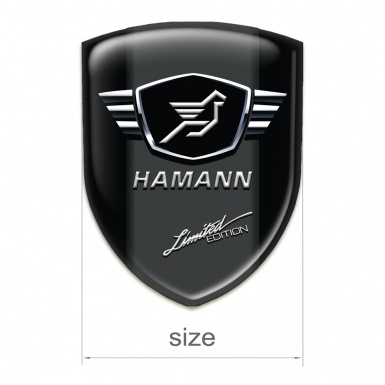Hamann Silicone Car Decal Badge Black with dark Logo Panel 