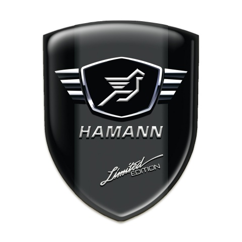 Hamann Silicone Car Decal Badge Black with dark Logo Panel 