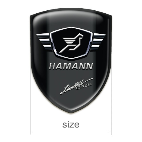 Hamann Silicone Car Decal Badge Black with dark Logo Panel 