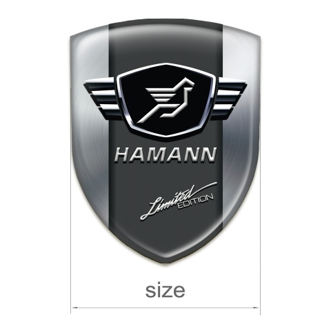 Hamann Silicone Badge Silver with Dark Logo Panel 