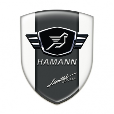 Hamann Self Adhesive Emblem Logo White with dark Logo Panel 