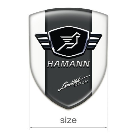 Hamann Self Adhesive Emblem Logo White with dark Logo Panel 