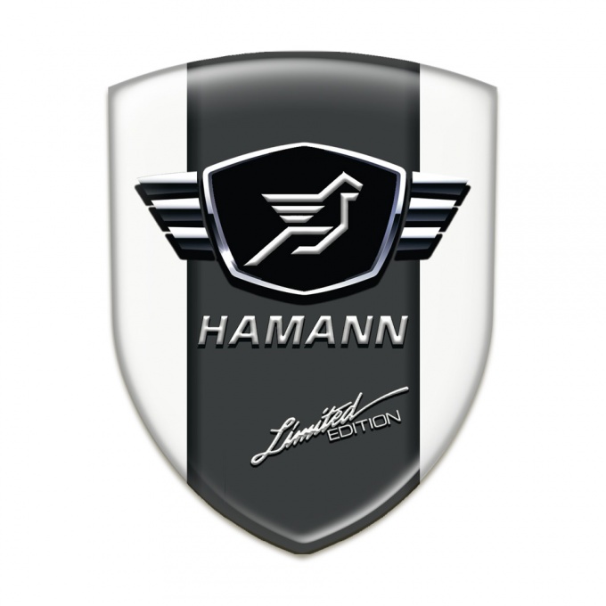 Hamann Self Adhesive Emblem Logo White with dark Logo Panel 