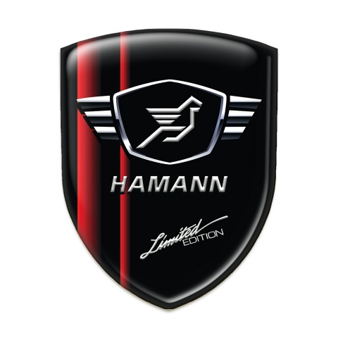 Hamann Silicone Car Decal Badge Black with Red Lines model 
