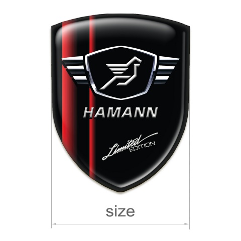 Hamann Silicone Car Decal Badge Black with Red Lines model 