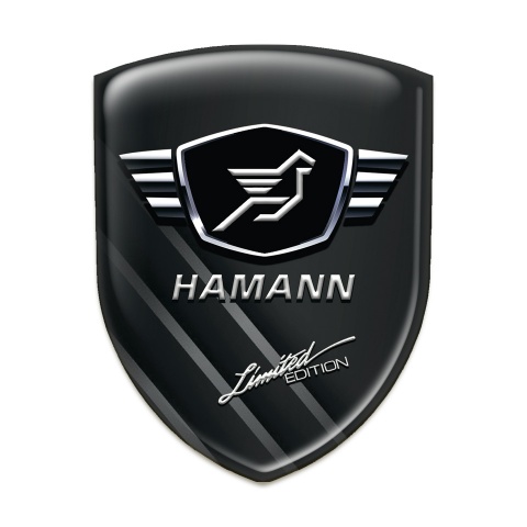 Hamann Tuning Badge Black with Diagonal Grey Lines model 