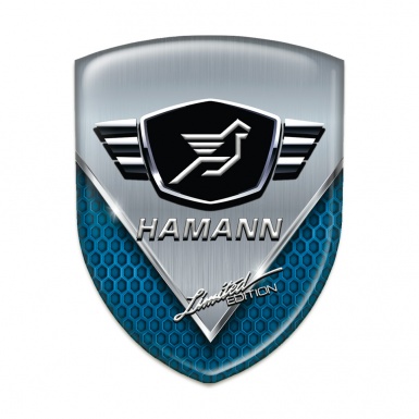 Hamann Silicone Emblem Aluminium Sheet with Blue Mesh model 