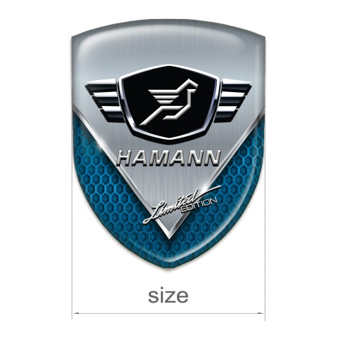 Hamann Silicone Emblem Aluminium Sheet with Blue Mesh model 