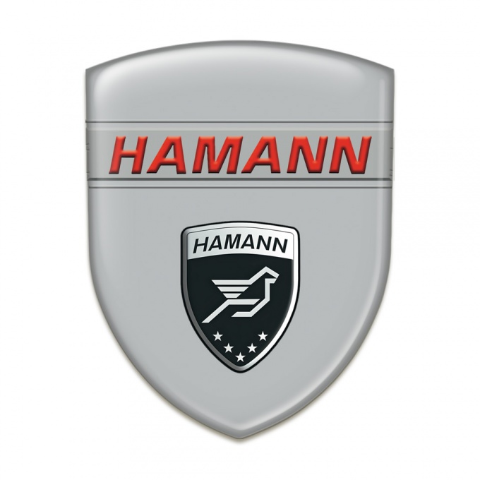 Hamann Car Interior Badge Grey Base Red Inscription 