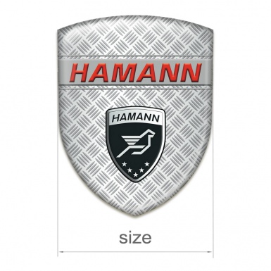 Hamann Self Adhesive Emblem Logo Mesh Effect Base Red inscription Style 